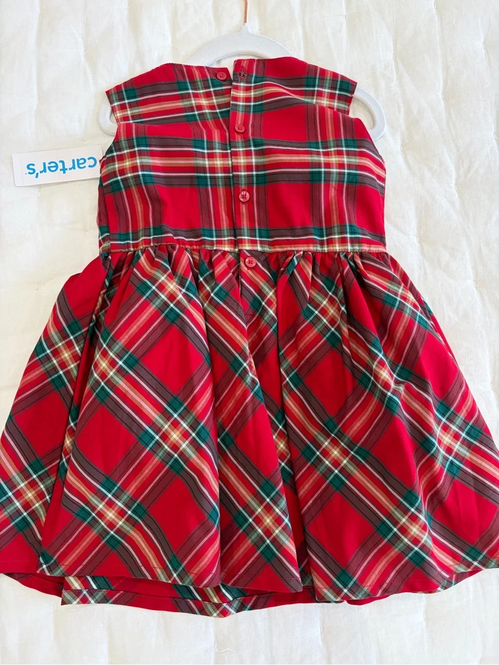 Toddler Plaid Sateen Holiday Dress, NWT